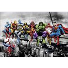 Superheroes Lunch on a Skyscraper